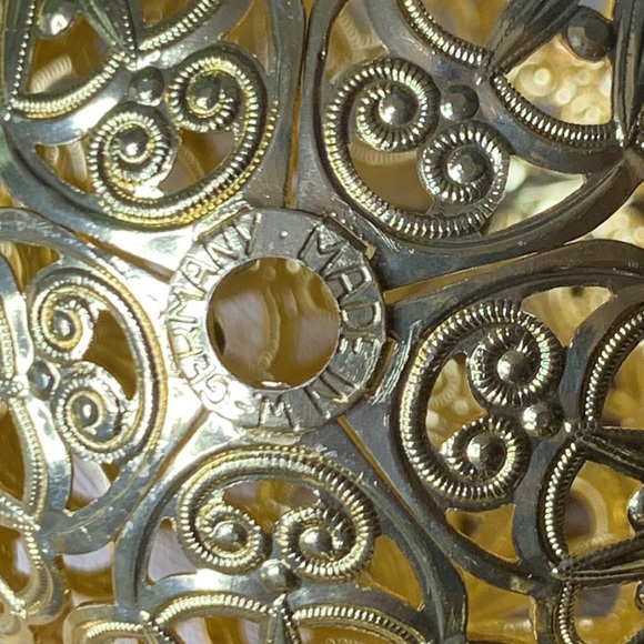 SET OF 9 VTG gold tone metal filagree ECKARTINA Christmas ornaments West Germany - Picture 16 of 17